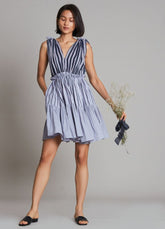 A Model Wearing Purple Pure Cotton Lakeerein Lavender Frill Dress, curated by Only Ethikal